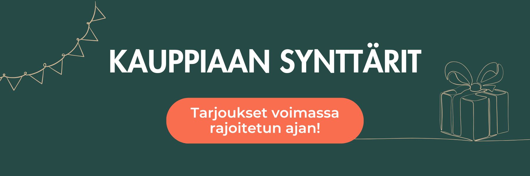 Synttärit -kampanja banneri.