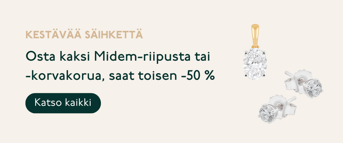 Ystävänpäivälahjat 2026 - Midem-korut: osta kaksi, edullisempi puoleen hintaan