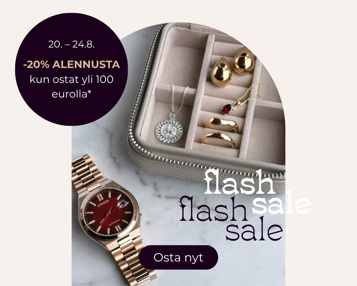 Flash Sale - Osta yli 100 eurolla, saat 20% alennuksen