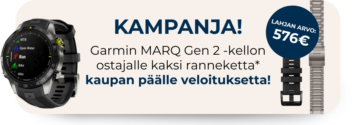 Garmin MARQ (Gen 2) -kellon ostajalle rannekesetti kaupan päälle