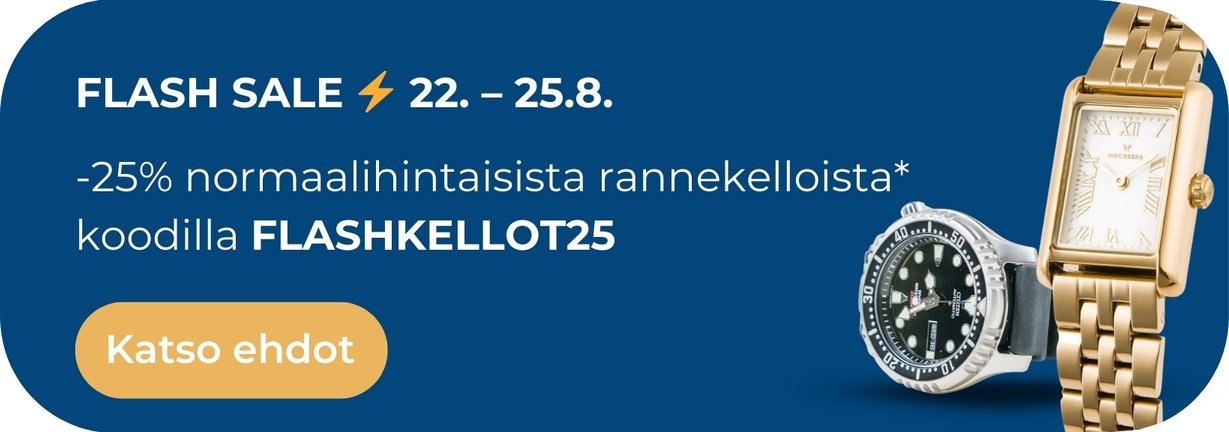 Rannekellojen Flash Sale 22.-25.8.